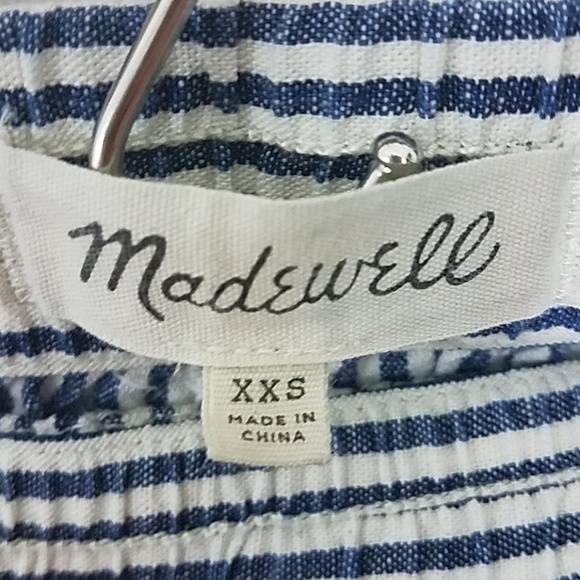 madewell XXS shorts blue white stripe knot detail - Picture 2 of 5
